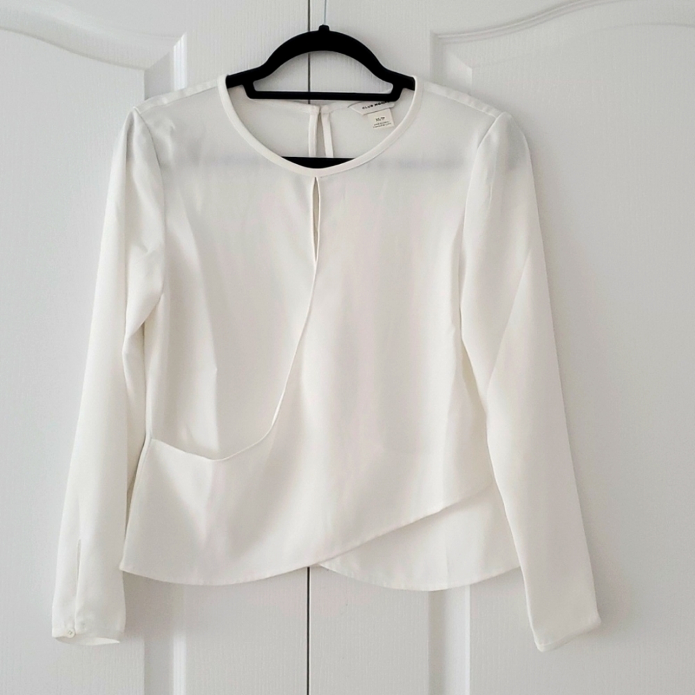 Club Monaco Long Sleeve Crossover Button Shirt
